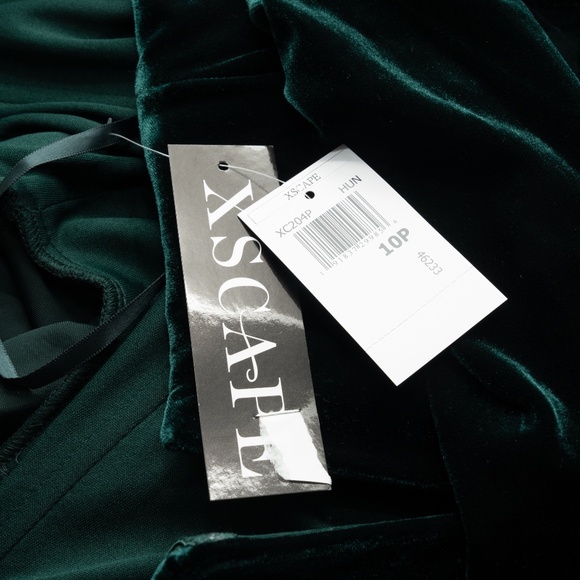 Xscape - Velvet Off The Shoulder Split Neck Long Sleeve Pleated Front Gathered B - Picture 13 of 13